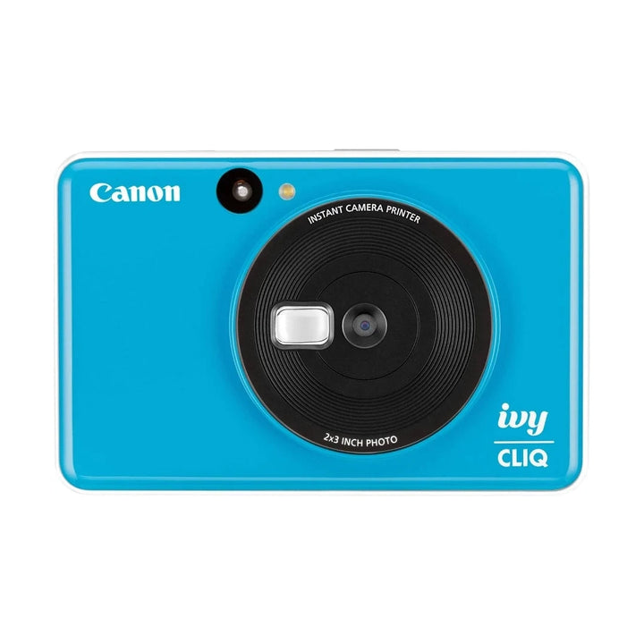 Canon Ivy Cliq Seaside Blue instant camera with glossy finish and 2x3 inch ZINK photo printer at ClubCamera.com