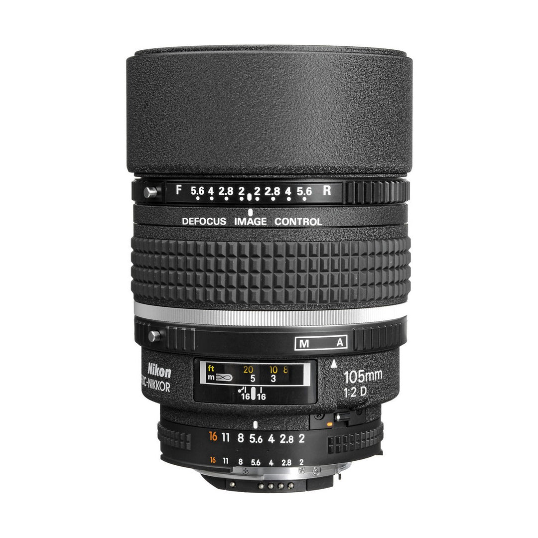 Nikon AF DC-Nikkor 105mm f/2D Lens - side