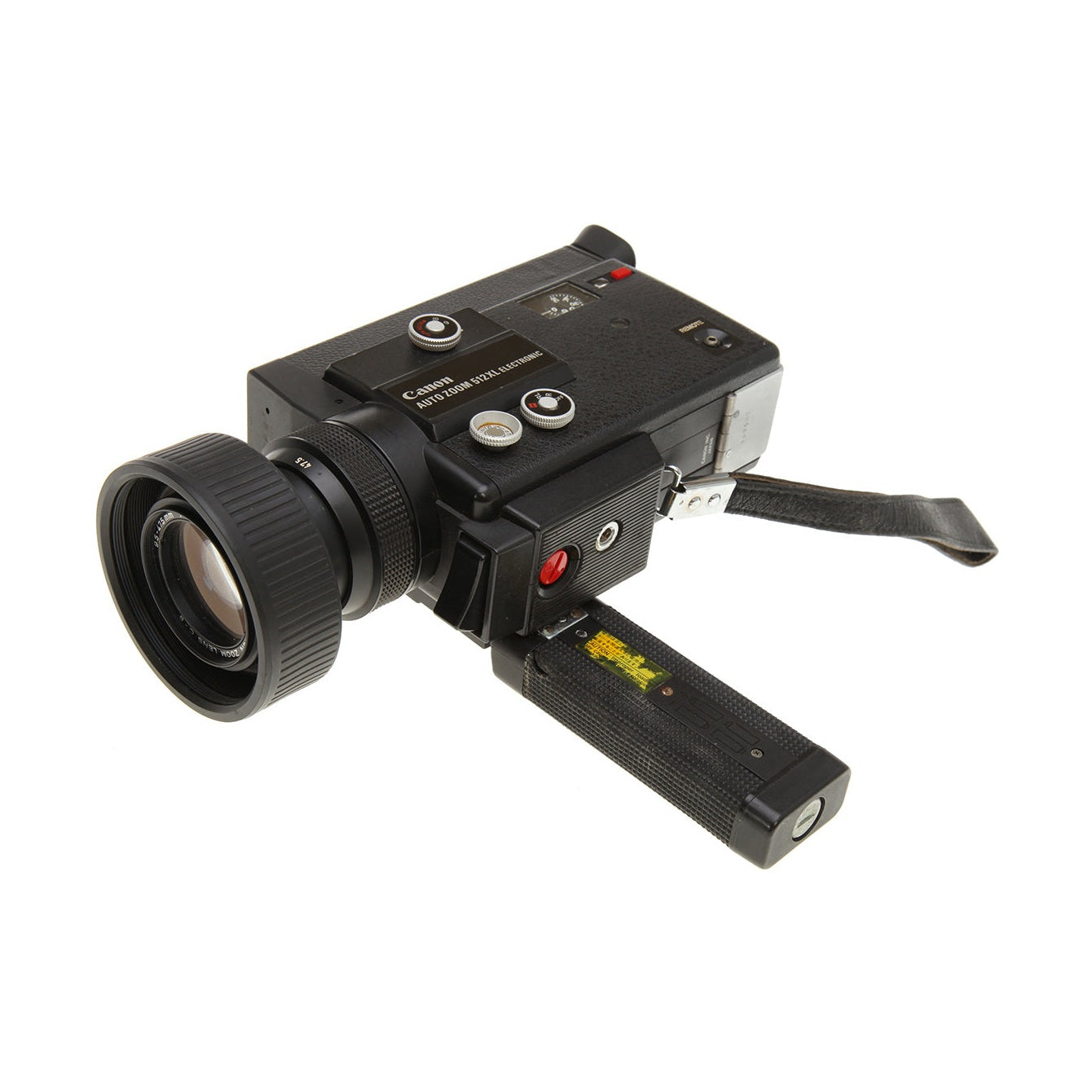 Canon Auto Zoom 512XL Super 8 camera by ClubCamera.com with textured rubber body and silver control dials