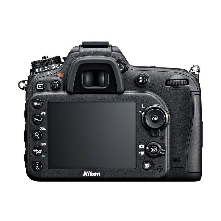 Nikon D7100 DSLR camera back view with textured grip and control buttons from ClubCamera.com