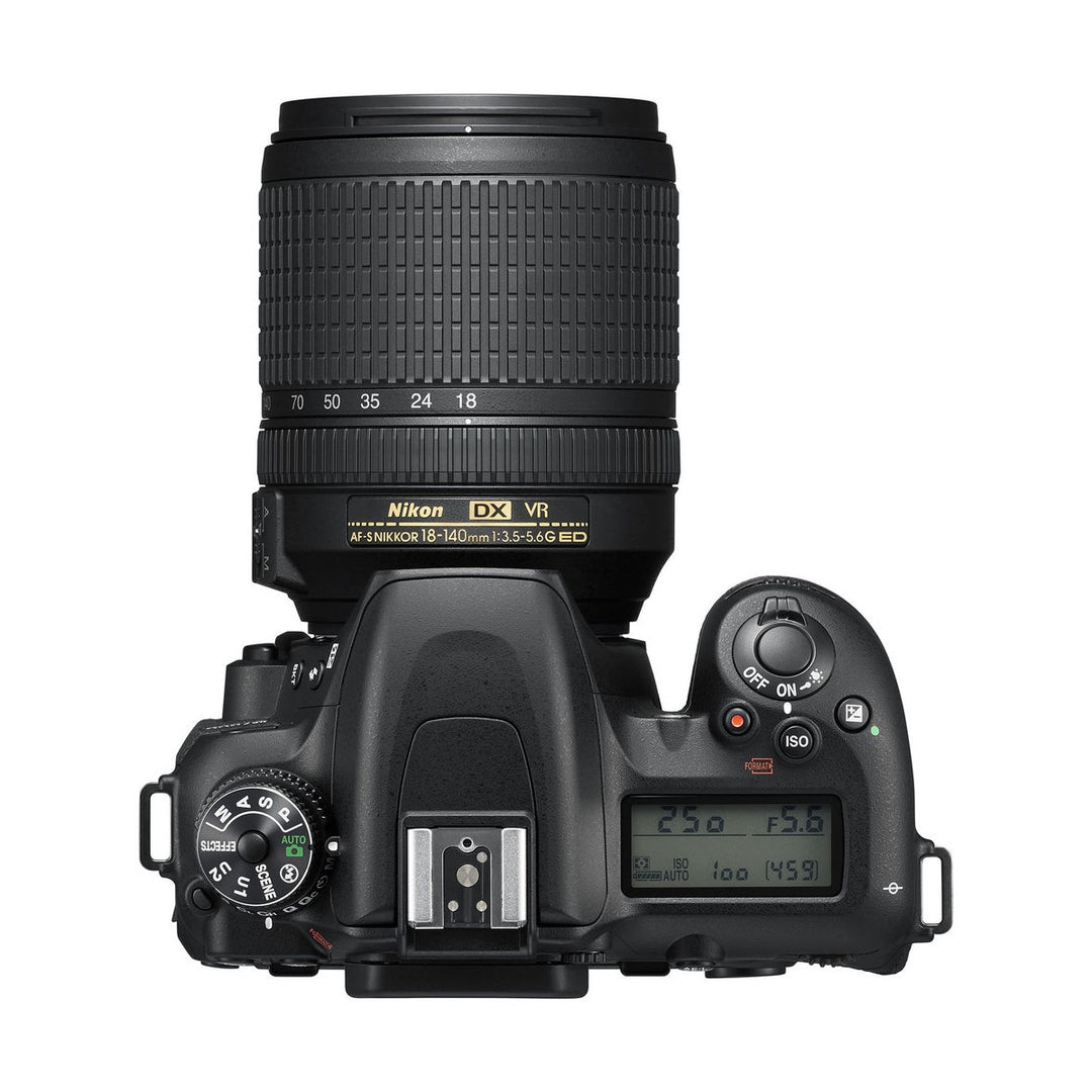 Nikon D7500 DSLR Camera with 18-140mm Lens - top