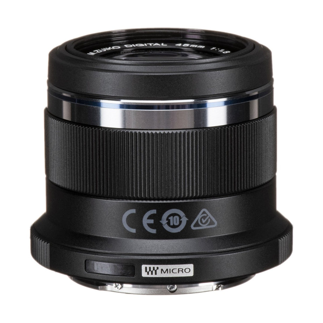 Olympus M.Zuiko Digital ED 45mm f/1.8 Lens (Black) - side