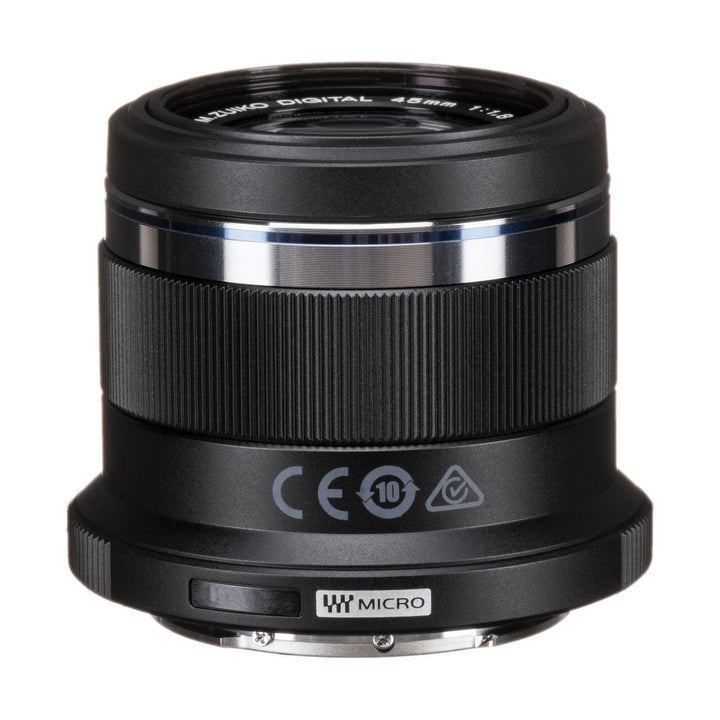 Olympus M.Zuiko Digital ED 45mm f/1.8 Lens (Black) - side