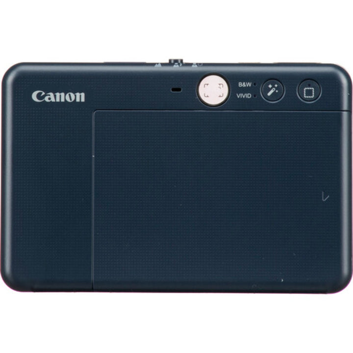 ClubCamera.com Canon IVY CLIQ+2 Midnight Navy back view with textured matte finish and pink directional pad