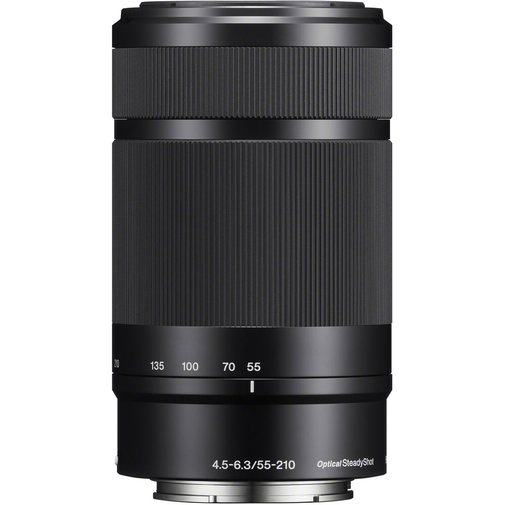 Sony E 55-210mm f/4.5-6.3 OSS Lens - Black (White Box) - side
