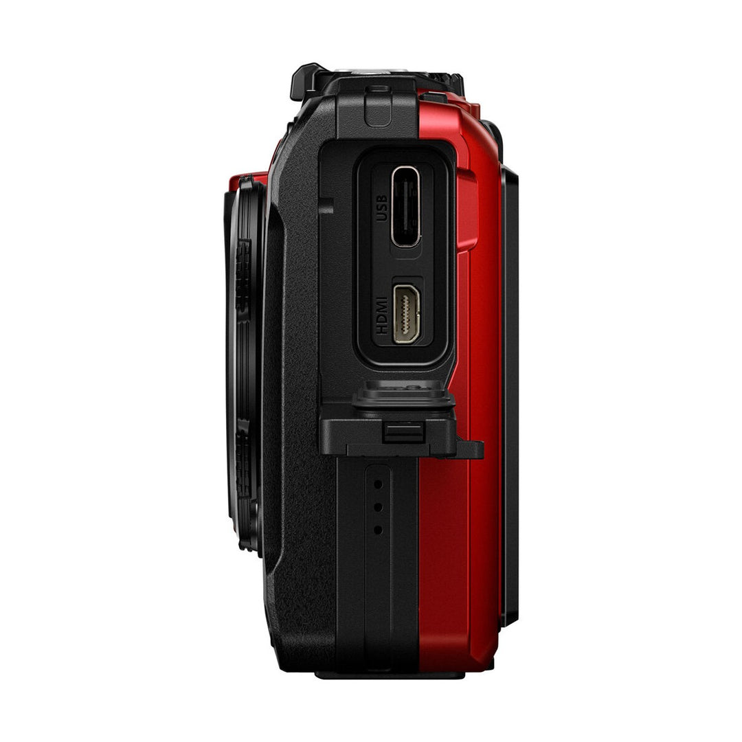 OM SYSTEM Tough TG-7 Digital Camera (Red) - side