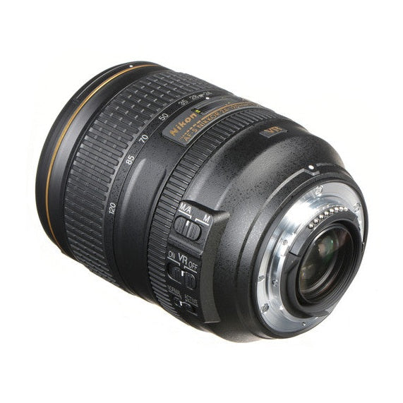 ClubCamera.com Nikon AF-S Nikkor 24-120mm f/4G ED VR lens with gold markings and textured rubber rings