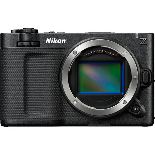 ClubCamera.com Nikon ZR front view with exposed full-frame CMOS sensor and silver lens mount ring