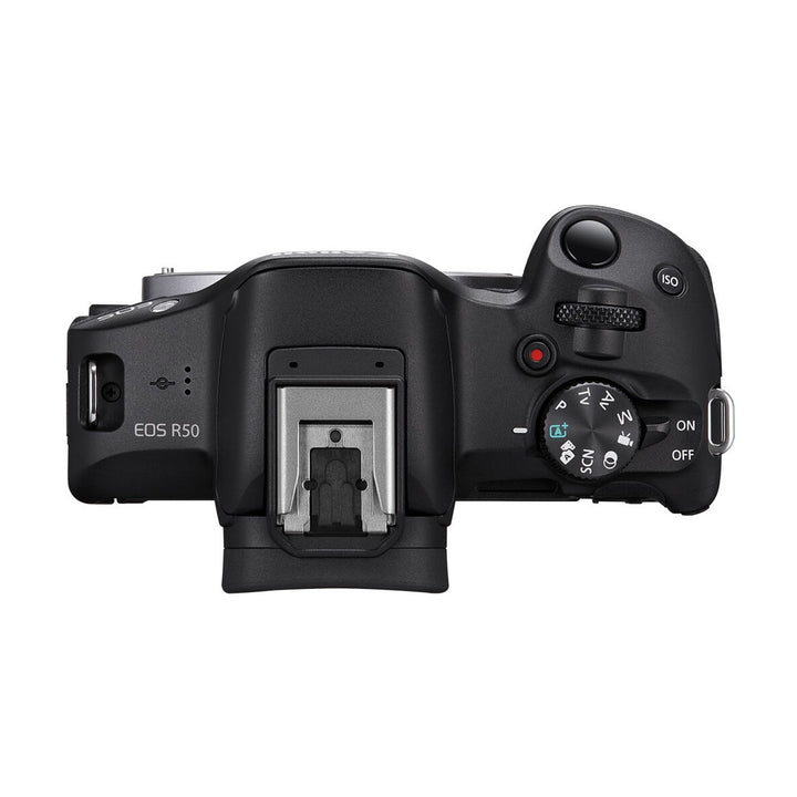 Canon EOS R50 Mirrorless Camera with 18-45mm and 55-210mm Lenses - top