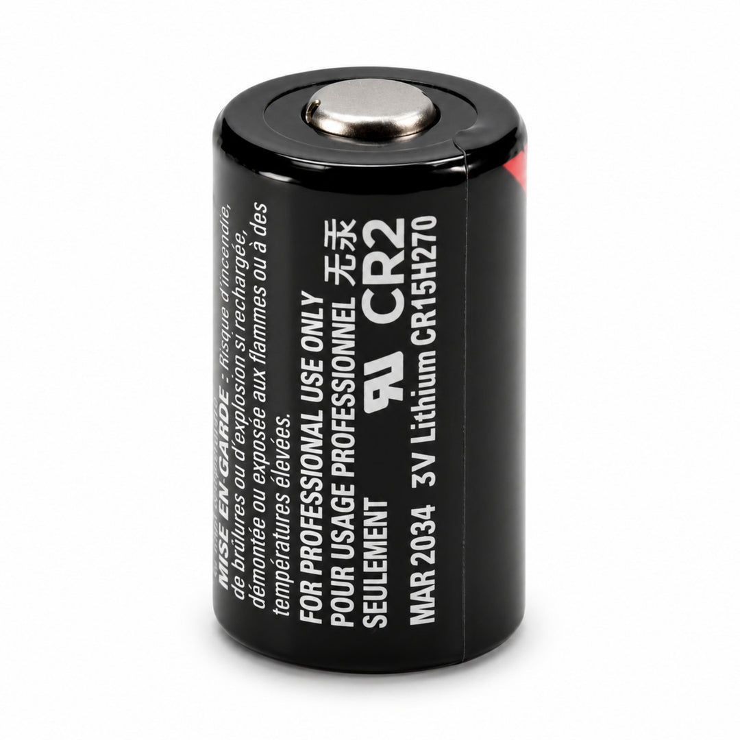 ClubCamera.com CR2 3V Lithium Battery black with red stripe and white label text