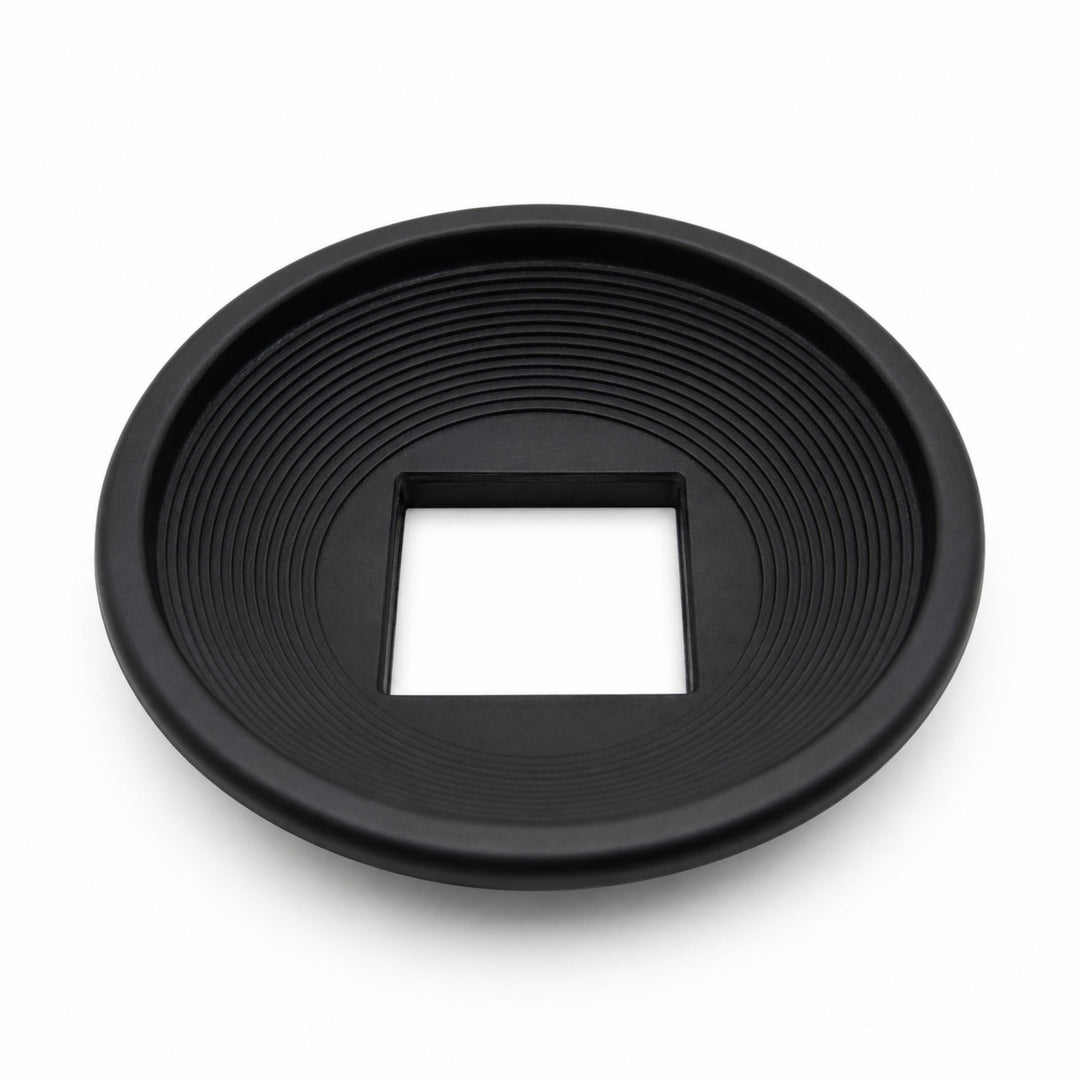 ClubCamera matte black Canon AE-1 viewfinder eye cup showing concentric circular ridges