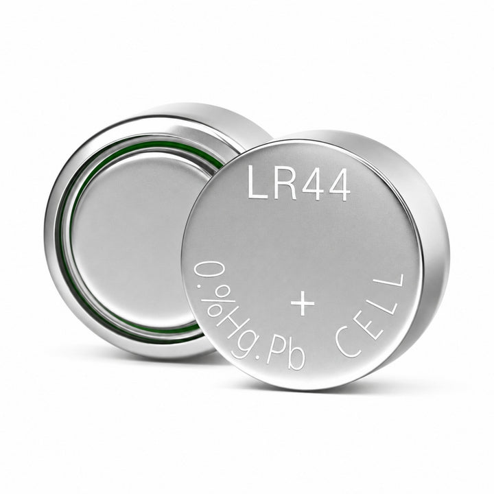 ClubCamera.com two LR44 batteries showing green inner seal ring detail