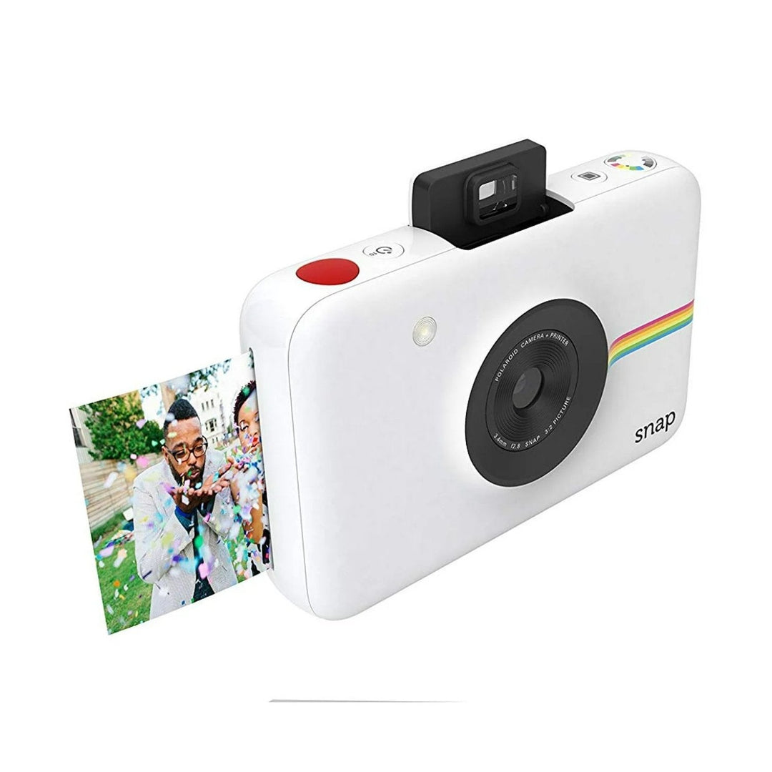White Polaroid Snap instant camera printing vibrant 2x3 ZINK photo for events at ClubCamera.com