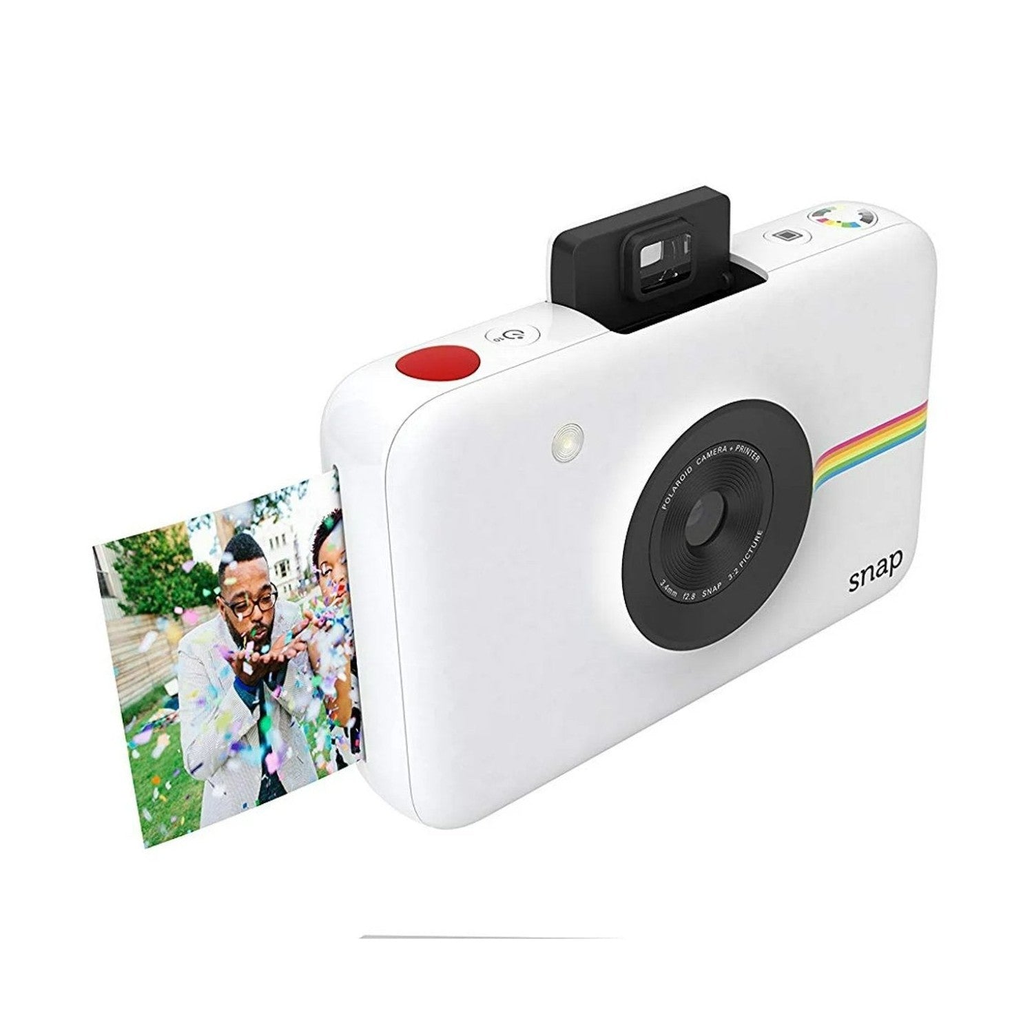 White Polaroid Snap instant camera printing vibrant 2x3 ZINK photo for events at ClubCamera.com
