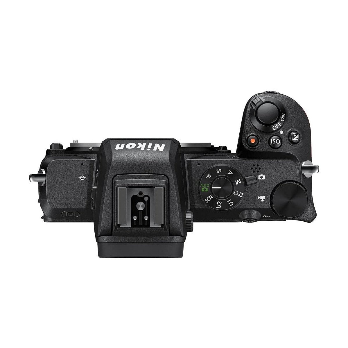 ClubCamera.com black Nikon Z50 mirrorless camera body top view with mode dial and exposed Z-mount