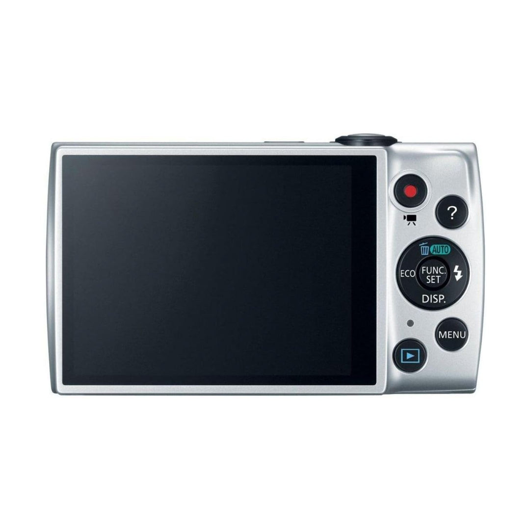 Silver Canon PowerShot A2600 point-and-shoot camera rear view with 2.7-inch LCD and control dial at ClubCamera.com