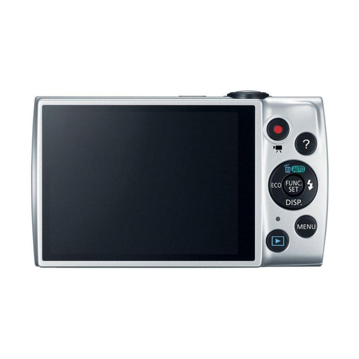 Silver Canon PowerShot A2600 point-and-shoot camera rear view with 2.7-inch LCD and control dial at ClubCamera.com