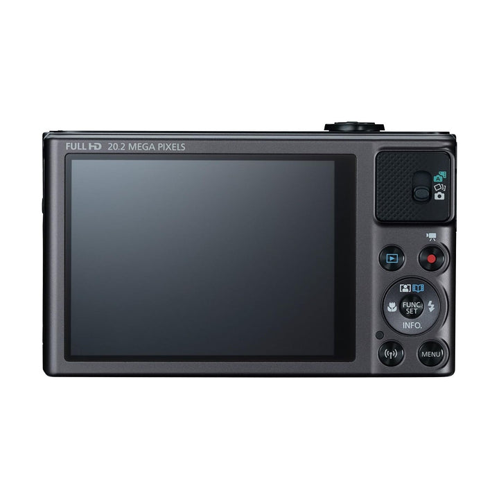 Rear view of Canon PowerShot SX620 HS showing Full HD 20.2MP screen and controls at ClubCamera.com