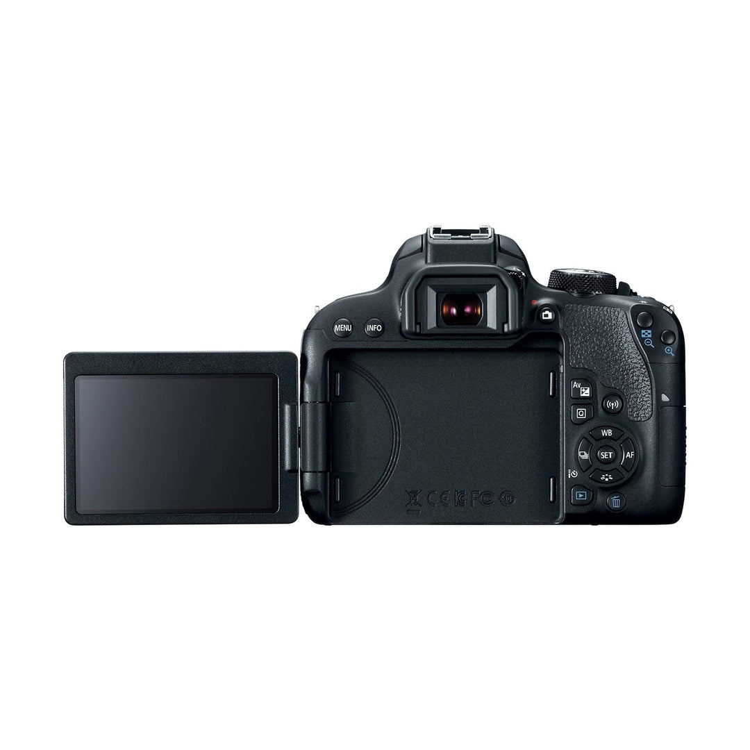 ClubCamera.com Canon Rebel T7i rear view with articulated flip-out LCD screen