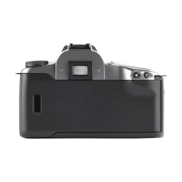 Rear view of silver Canon Rebel GII film SLR showing ergonomic grip, viewfinder, and exposure controls at ClubCamera.com