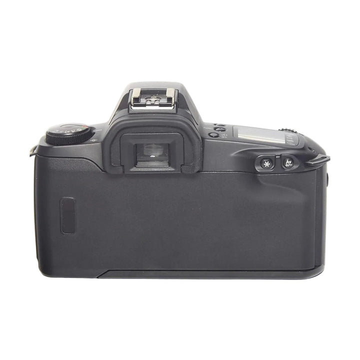 Rear view of black Canon EOS Rebel G film camera showing viewfinder and controls at ClubCamera.com