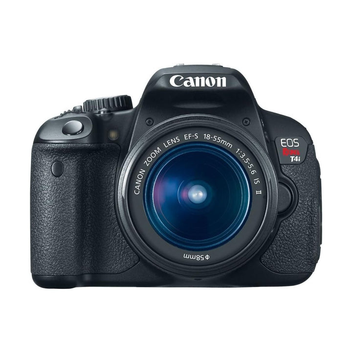Canon Rebel T4i DSLR camera with 18-55mm lens and textured grip at ClubCamera.com