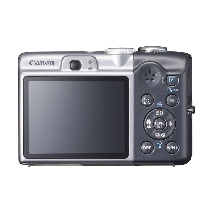 ClubCamera.com Canon PowerShot A1000 IS rear view showing LCD screen, multi-directional navigation wheel, and control buttons