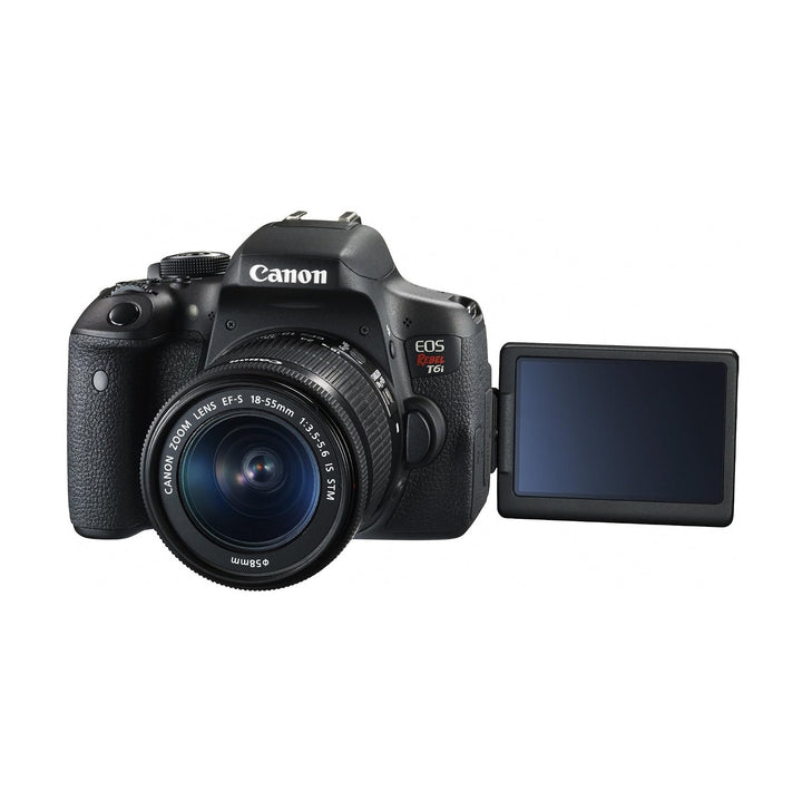 Canon Rebel T6i articulating LCD screen flipped out for vlogging at ClubCamera.com