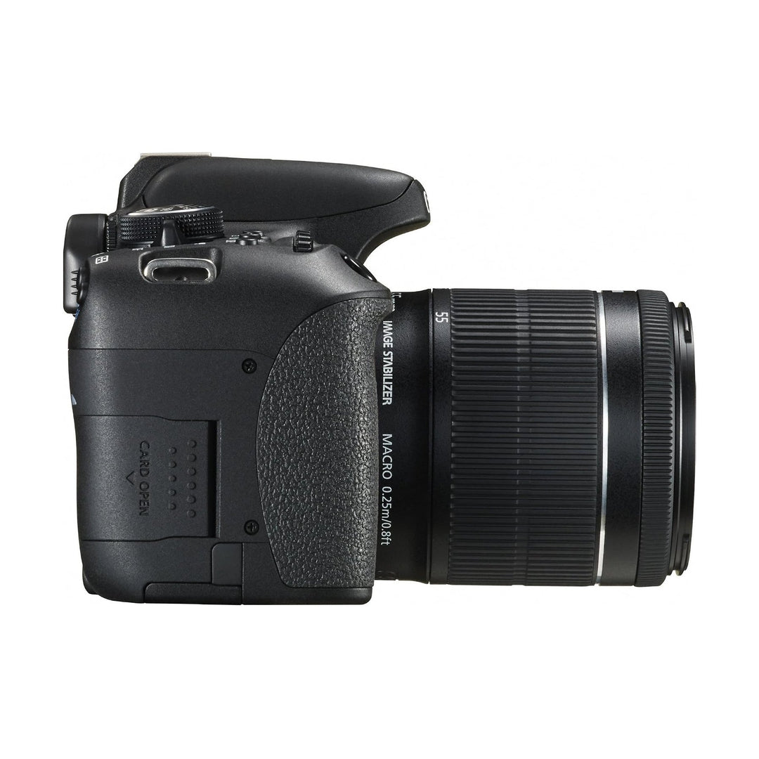 Canon EOS Rebel T6i rear card slot and ergonomic rubberized grip view from ClubCamera.com