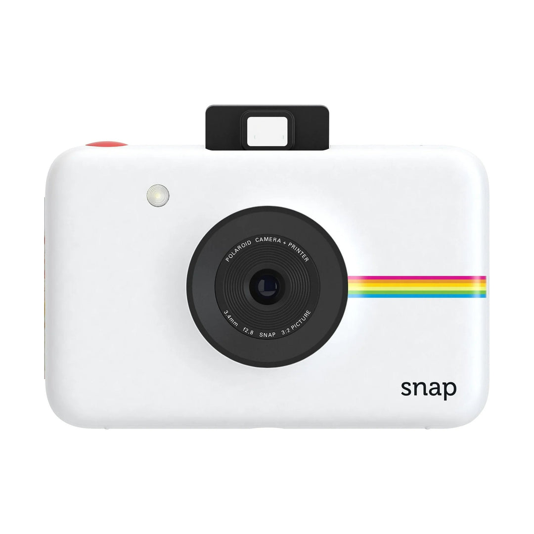 Polaroid Snap white digital photo printer with rainbow stripe and matte finish at ClubCamera.com