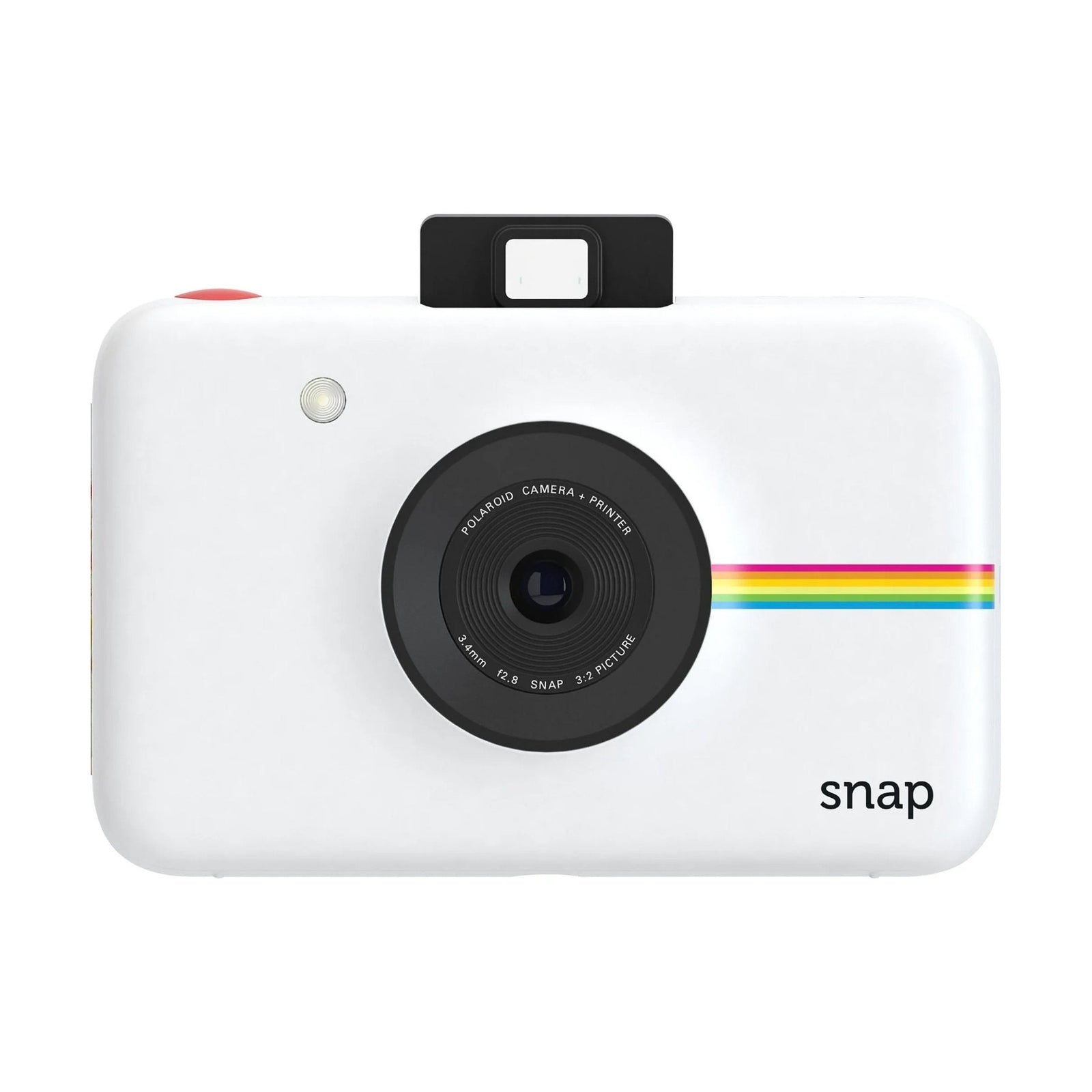 Polaroid Snap white digital photo printer with rainbow stripe and matte finish at ClubCamera.com