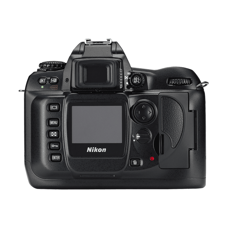 Rear view of Nikon D100 DSLR LCD screen and control buttons by ClubCamera.com