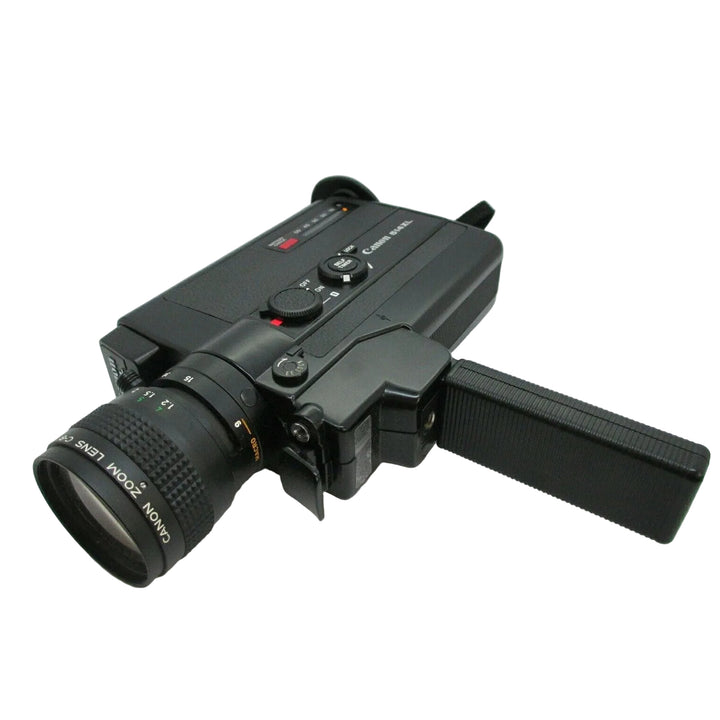 Canon 514XL Super 8 movie camera by ClubCamera.com with textured grip and 9-45mm f/1.4 macro zoom lens