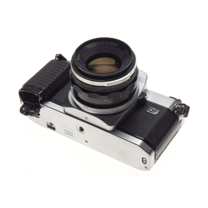 Canon AL-1 side profile with FD 50mm f/1.8 lens and serial number at ClubCamera.com