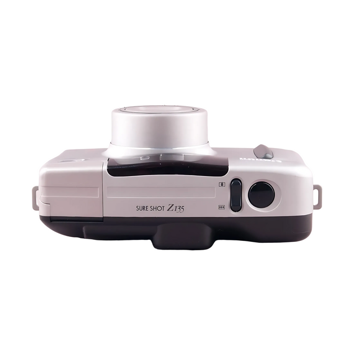 Rear view of Canon Sure Shot Z135 Zoom displaying shutter button and control panel layout