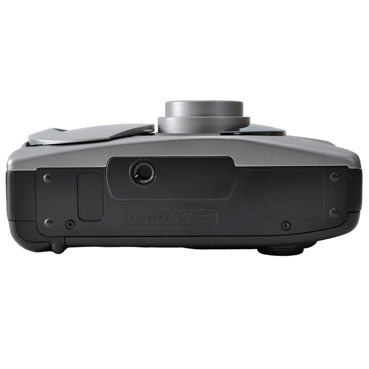 Bottom view of Canon Z70W showing rubber feet tripod mount and MADE IN JAPAN embossed label