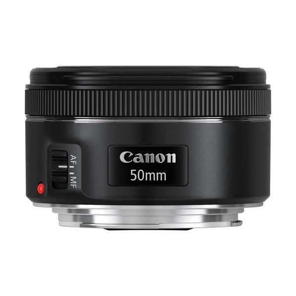 ClubCamera Canon EF 50mm f/1.8 STM prime lens black with silver mount and AF/MF switch