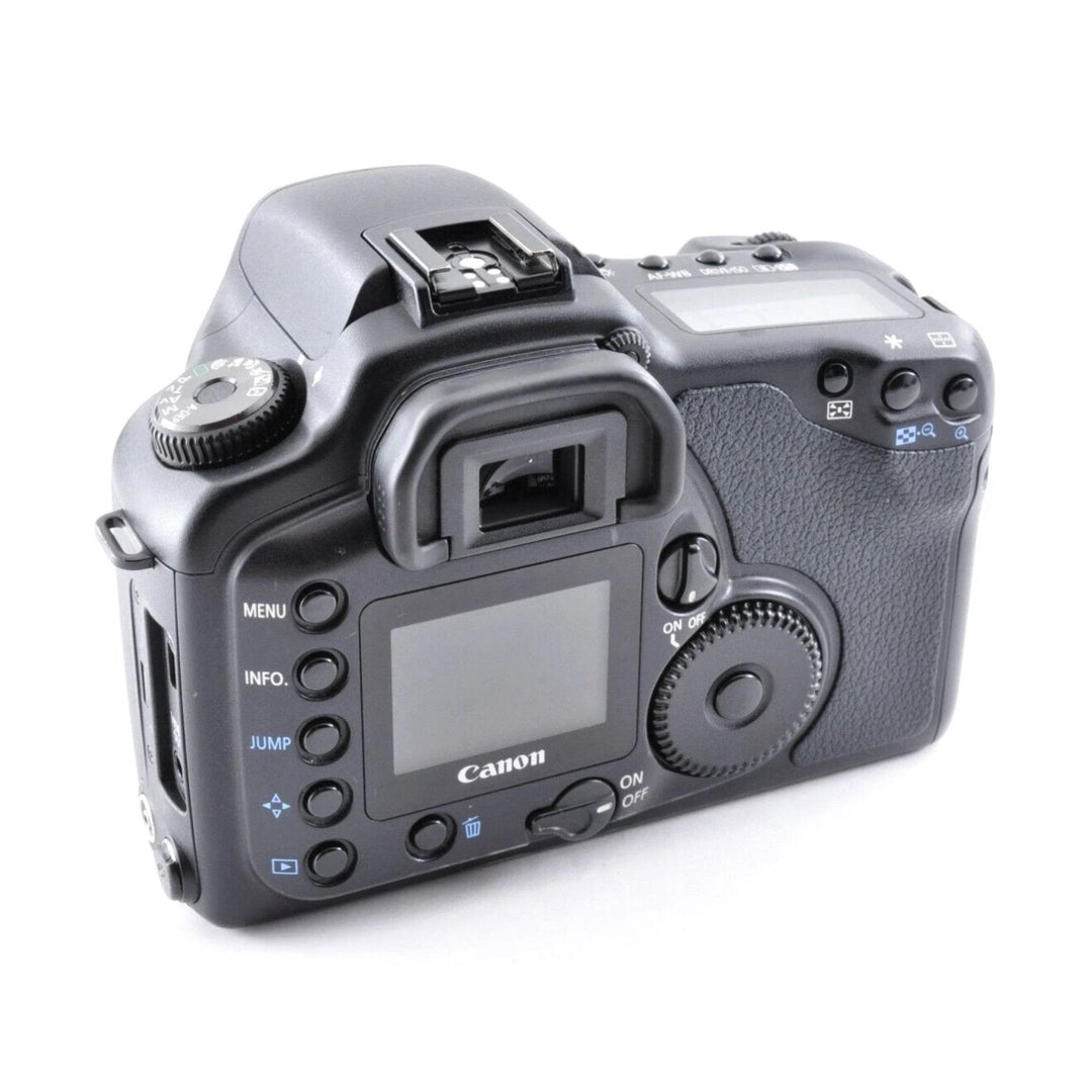 Rear view black Canon EOS-10D DSLR body with textured grip and control dial at ClubCamera.com
