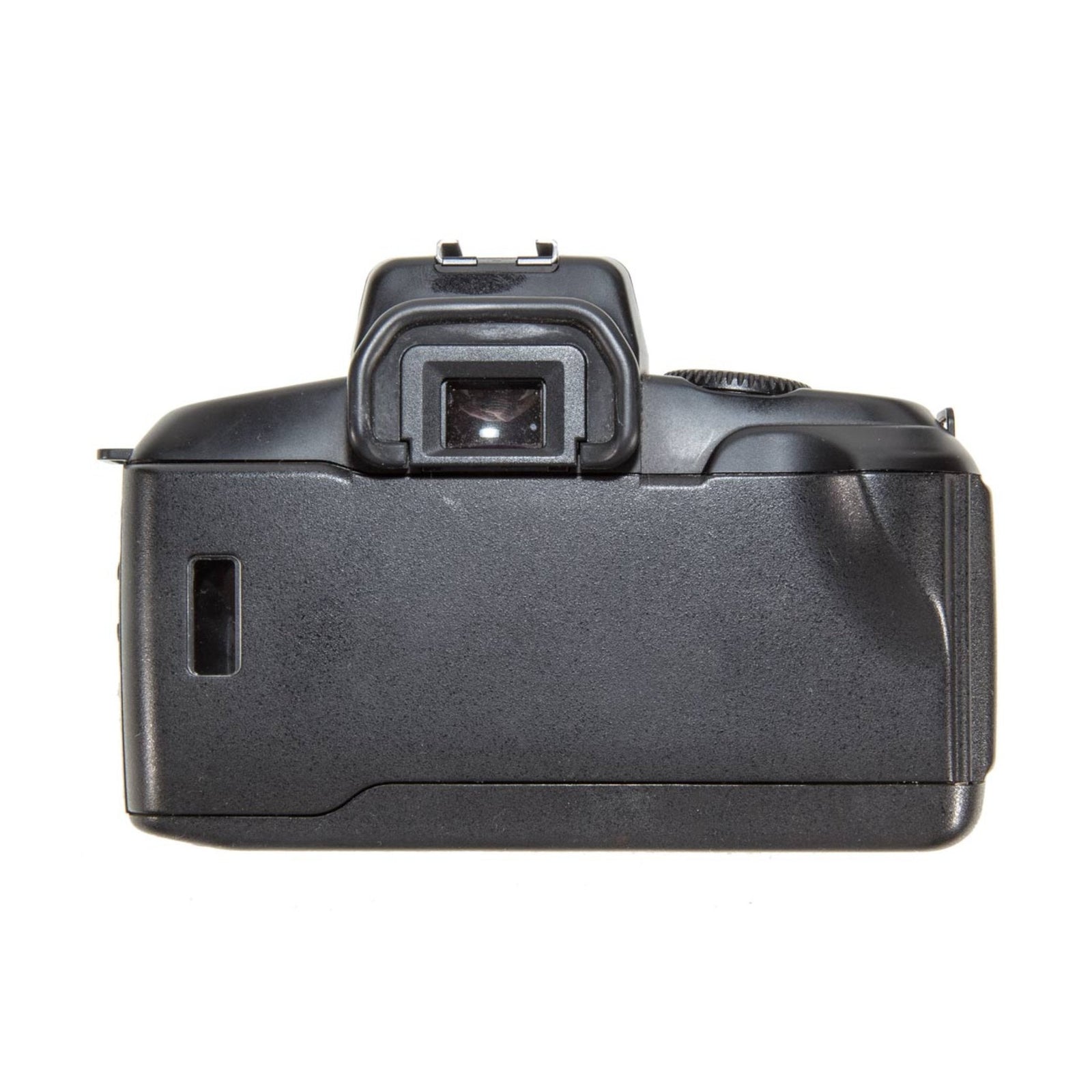 ClubCamera.com black Canon EOS 750 film camera body rear view with textured matte plastic back panel and optical viewfinder
