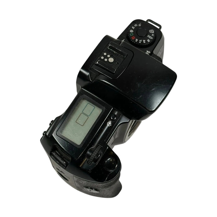 Top control panel of black Canon EOS A2 film camera mode dial at ClubCamera.com