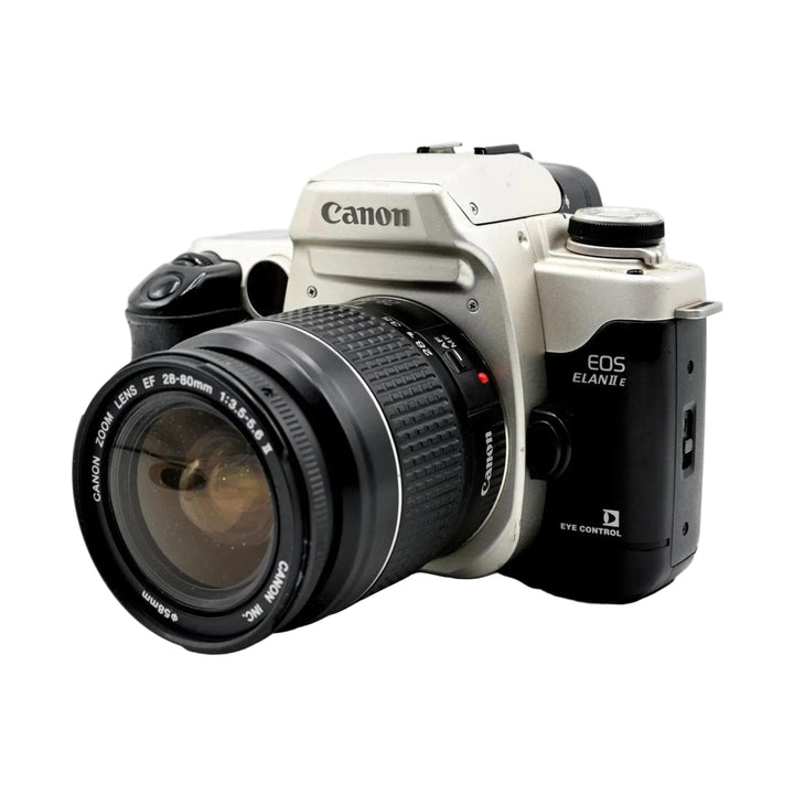 ClubCamera Canon EOS Elan IIE silver SLR with EF 28-80mm lens showing Eye Control branding