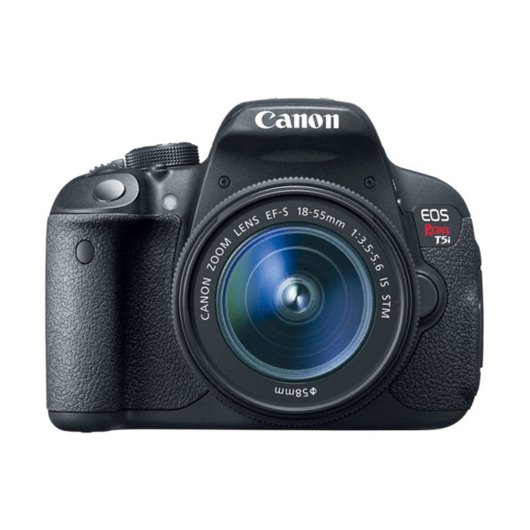 Canon EOS Rebel T5i DSLR with 18-55mm lens at ClubCamera.com front view