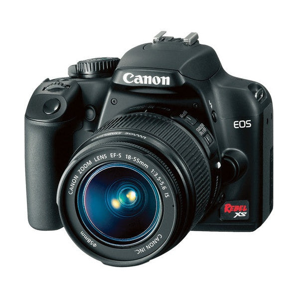 Black Canon EOS Rebel XS top view with mode dial and grip at ClubCamera.com
