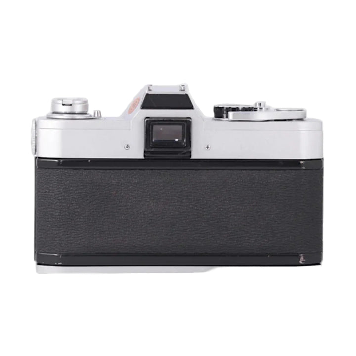 Rear view of Canon FT-QL 35mm SLR with textured back panel and viewfinder eyepiece at ClubCamera.com
