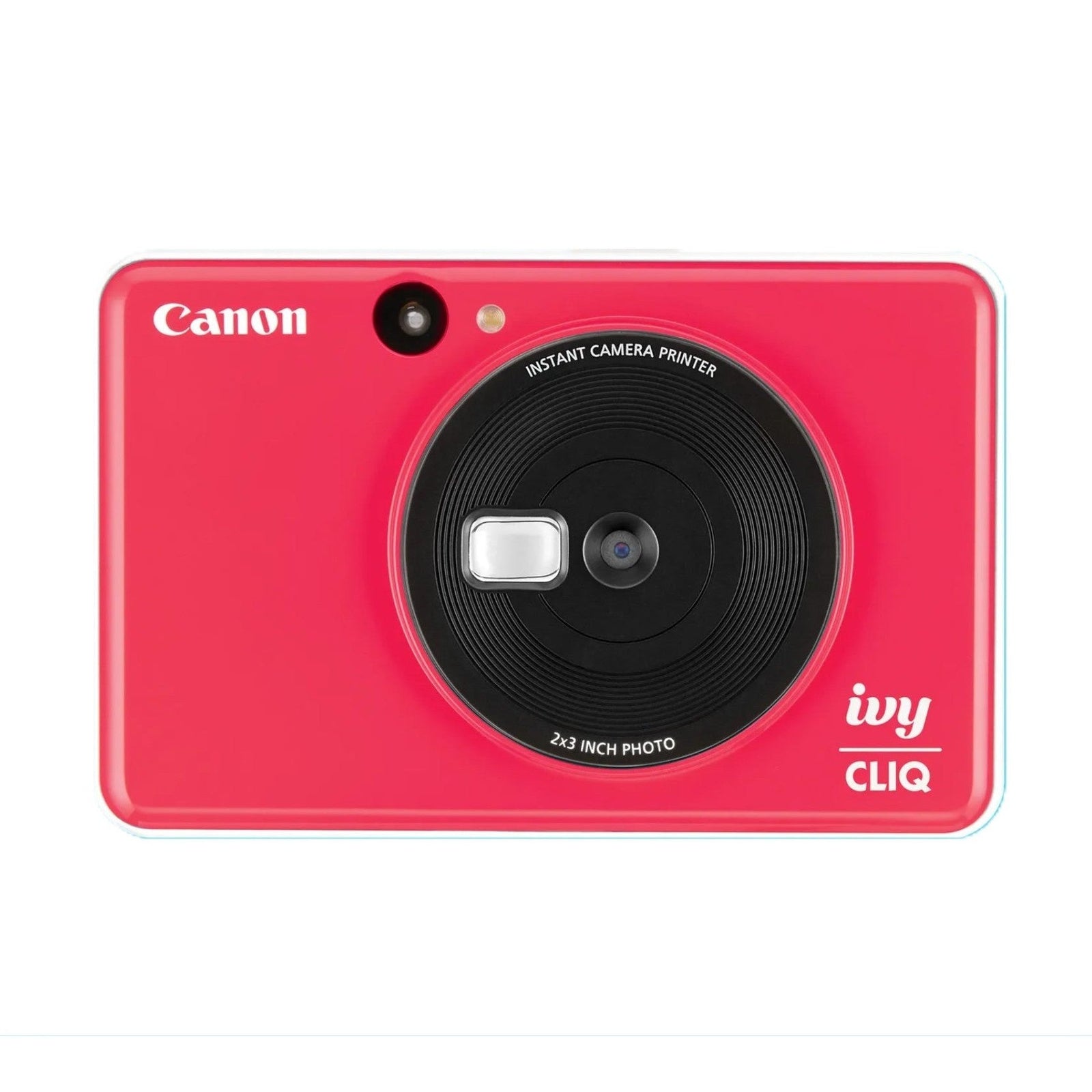Canon Ivy Cliq Lady Bug Red instant camera with glossy finish and selfie mirror at ClubCamera.com