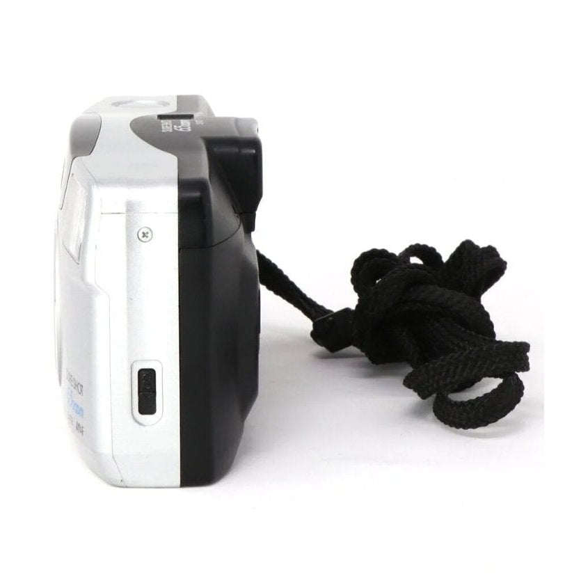 ClubCamera Canon Sure Shot 65 Zoom Date compact film camera side profile showing slim two-tone design