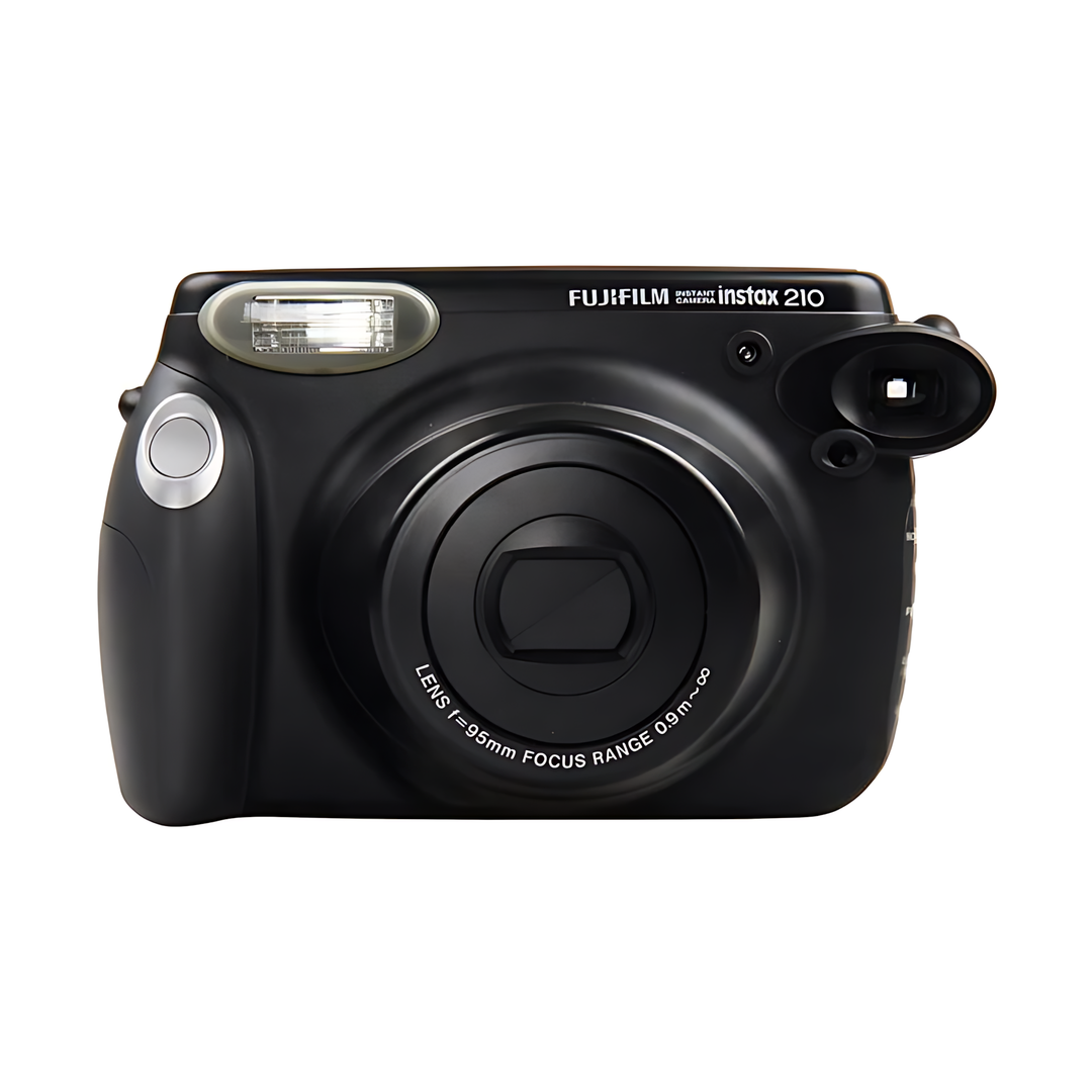 Fujifilm INSTAX Wide 210 instant film camera in matte black with white branding from ClubCamera.com