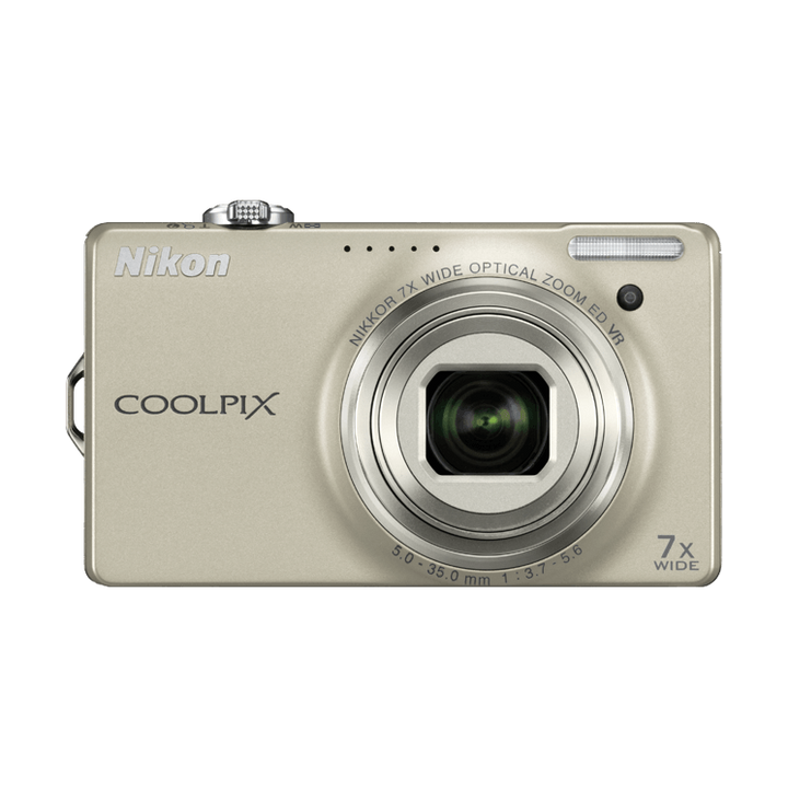 ClubCamera.com gold Nikon Coolpix S6000 point and shoot camera with NIKKOR 7x zoom lens
