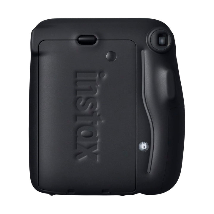 Rear of charcoal gray Instax Mini 11 showing film eject slot and embossed logo at ClubCamera.com