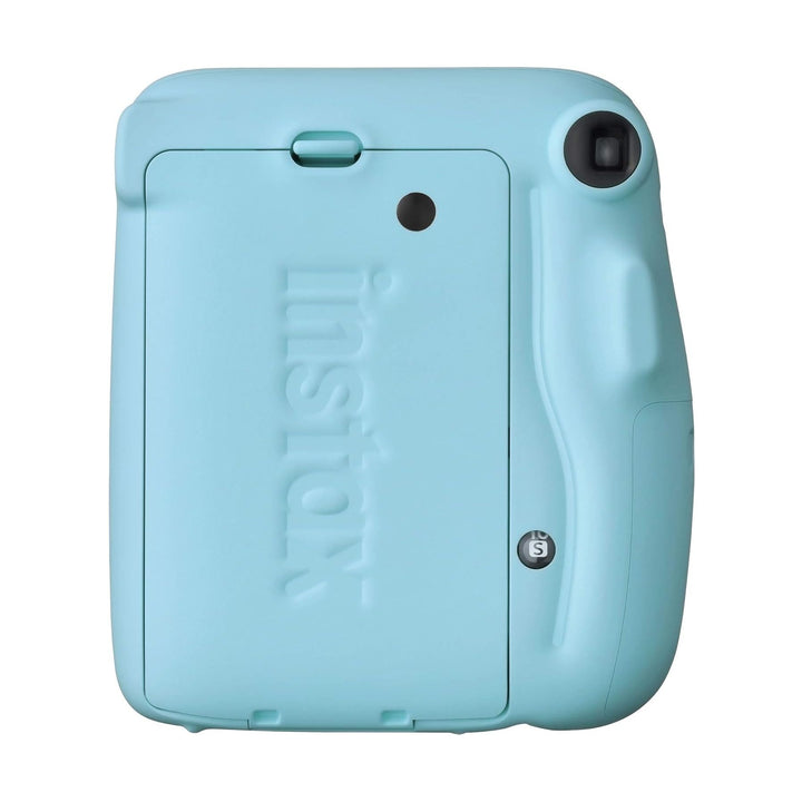 Back view of Sky Blue Instax Mini 11 selfie mode camera by ClubCamera.com